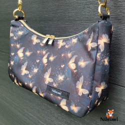 Tasche Pallas mit Schmetterlingen schwarz/gold - Größe S