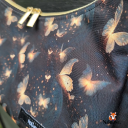 Tasche Pallas mit Schmetterlingen schwarz/gold - Größe S