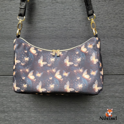 Tasche Pallas mit Schmetterlingen schwarz/gold - Größe S