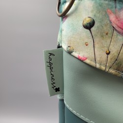 Beuteltasche Elva mint  mit Blumenprint